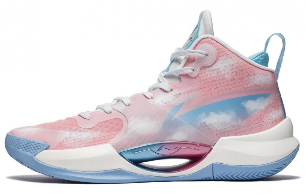 LINING Super Light 2022 Basketball Shoes Men Mid-Top Pink Blue