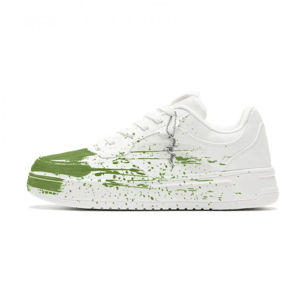 Anta Relaxed Cushioning, Wear Resistant Low top Skateboard Shoes Unisex White Green