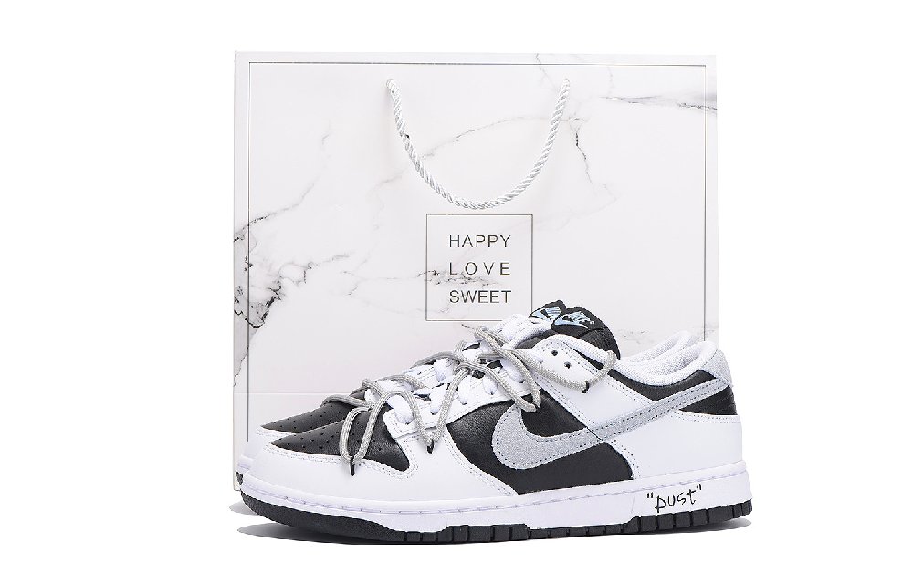 Nike Dunk Coverage Anti-Slip And Wear-Resistant Low-Top Skateboard Shoes Men's Black White