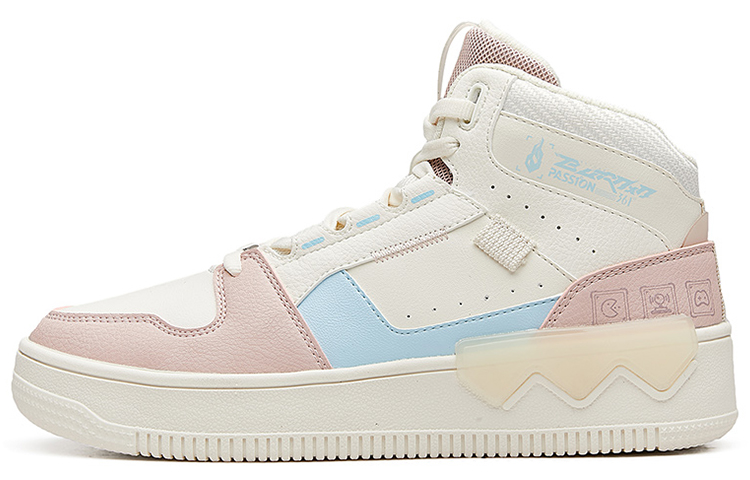 361° Anti-Slip Wear-Resistant High-Top Skateboard Shoes Women's Rose Pink