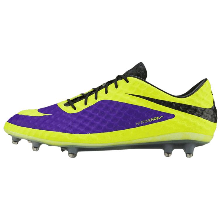 Nike HyperVenom Phantom Abrasion Resistant Soccer Shoes Unisex Purple Yellow