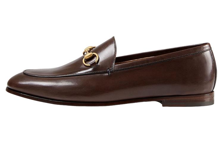 GUCCI Jordaan Loafer Brown Leather Women's