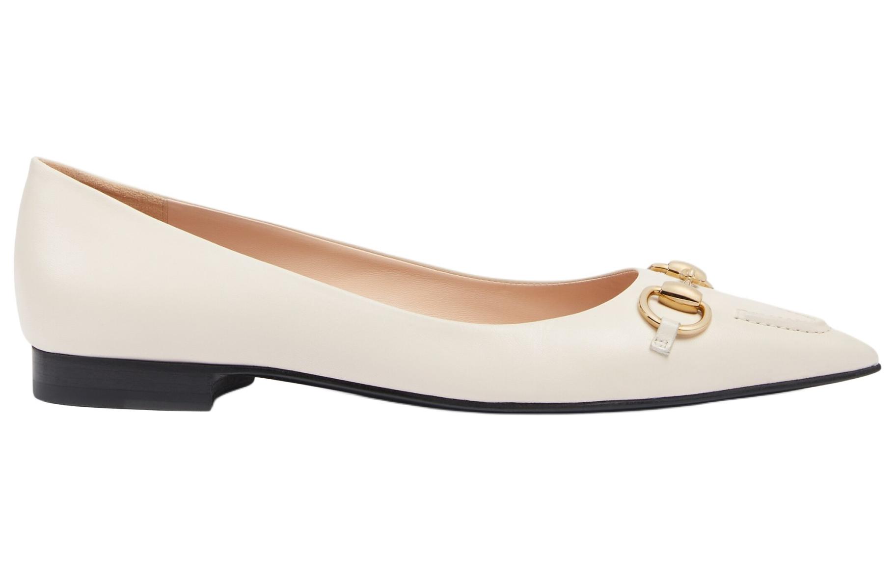 GUCCI Horsebit Casual Shoes 1.5cm Women's Beige