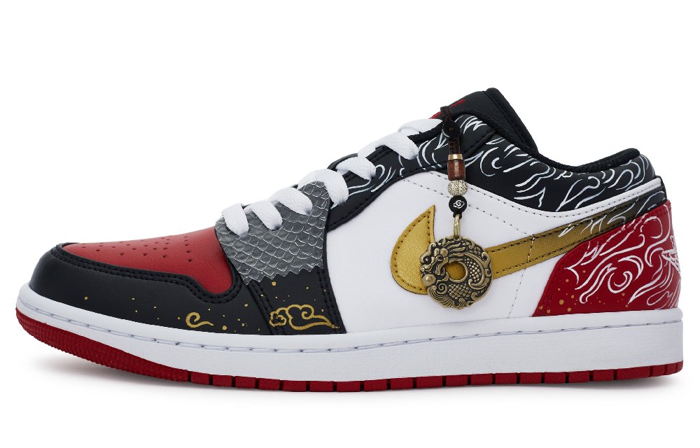 Jordan Air Jordan 1 Vintage Basketball Shoes Men Low Top White/Gold