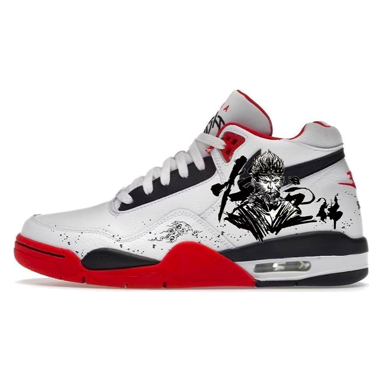 Nike Flight Legacy Cushioning Mid-Top Vintage Basketball Shoes Unisex Red White Black