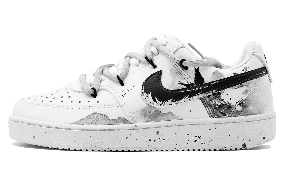 Nike Court Vision 1 Low-Top Skateboard Shoes Women's Black White