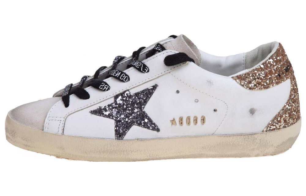 Golden Goose Super Star White Silver Gold Glitter Women's