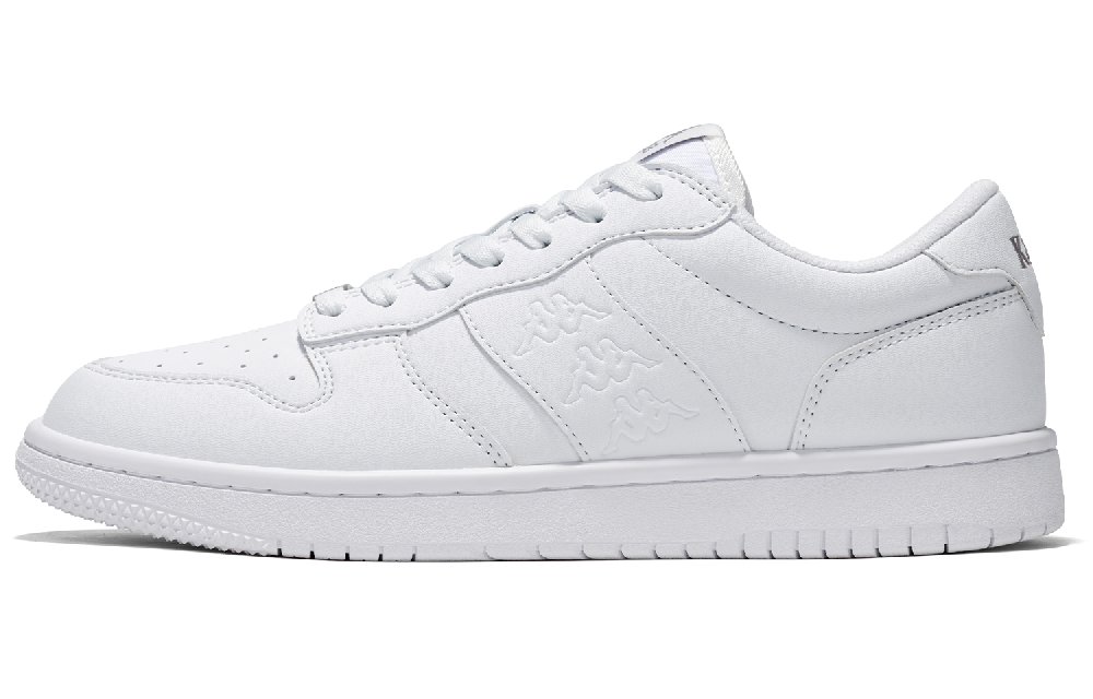 Kappa Anti Slip Wear Resistant Low Top Skateboard Shoes Unisex White
