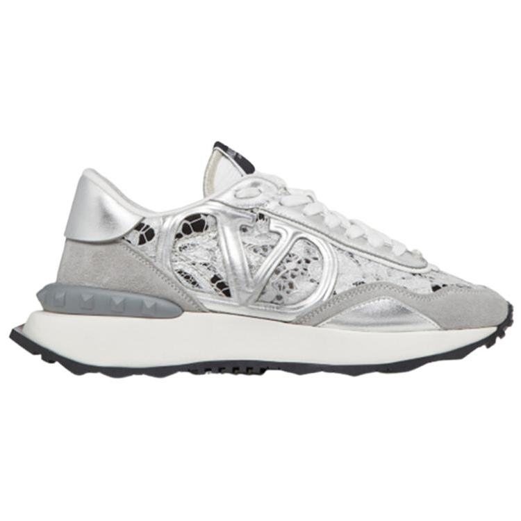 Valentino Lace And Mesh Lacerunner Silver Women's