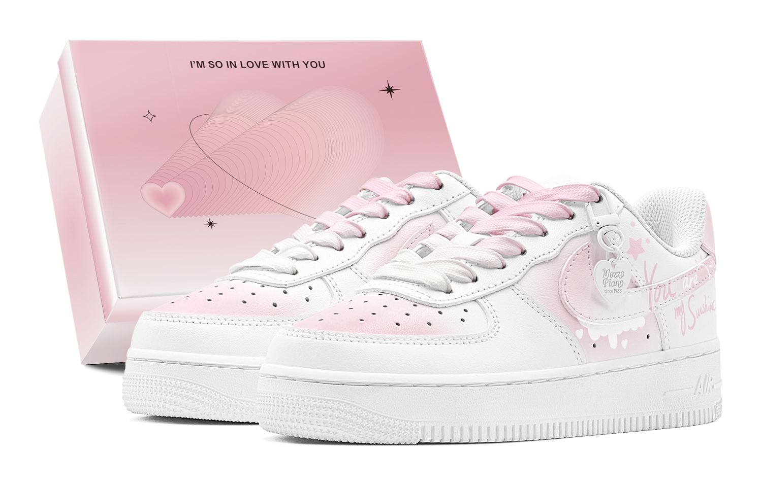 Nike Air Force 1 Low top Skateboard Shoes Women's Pink White
