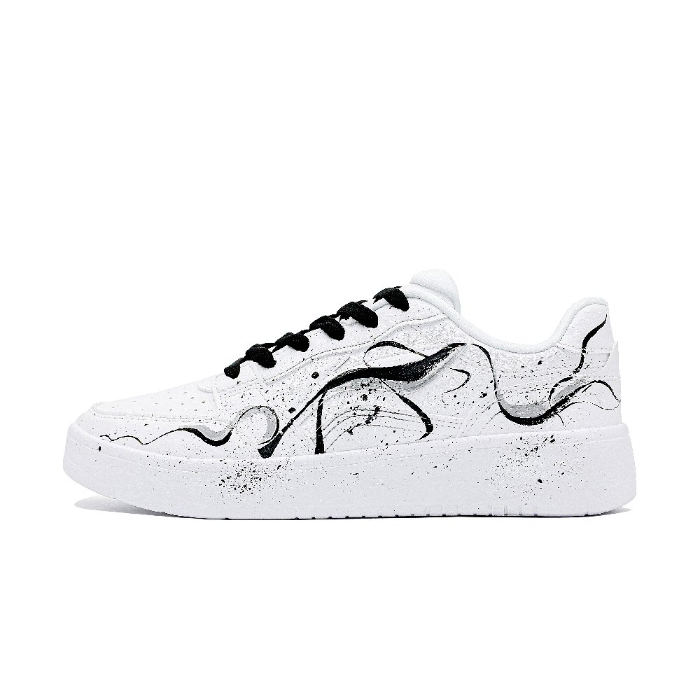 LiNing Treasure 2 Cushioning Abrasion Resistant Lightweight Low Top Skateboard Shoes Men's Black White