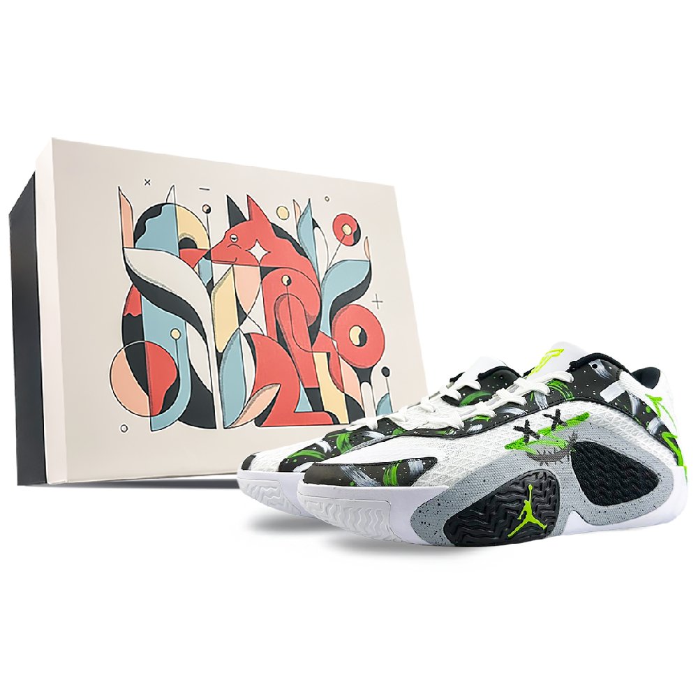 Jordan Tatum 2 Cushioning Anti-Slip Wear-Resistant Breathability Low-Top Basketball Shoes Men's Black White