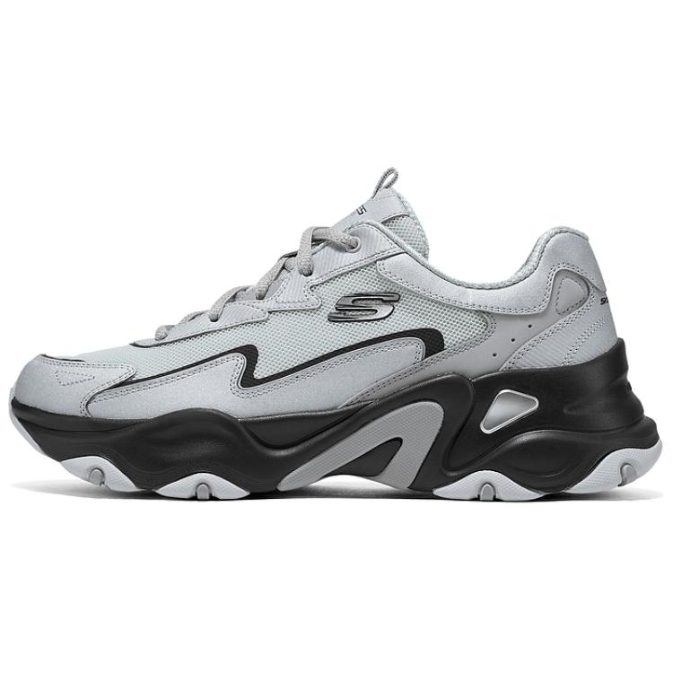 Skechers DLITES Low Top Chunky Sneakers Men's Gray Black