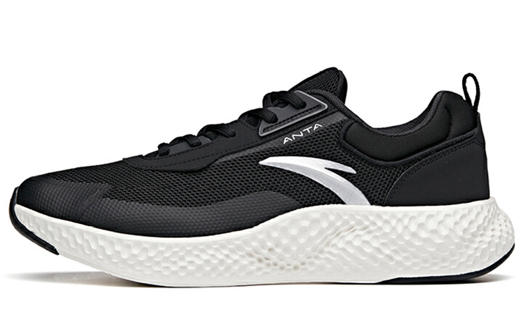 Anta Shock Absorbers Slip Resistant, Abrasion Resistant, Breathable Low Top Running Shoes Men's Black White Silver