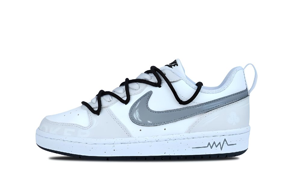 Nike Court Borough Low Top Skateboard Shoes GS White Blue