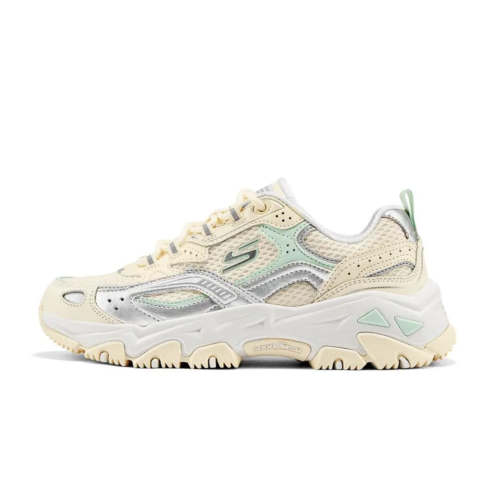 Skechers D'LITES Hiker Abrasion Resistant Breathable Low top Outdoor Shoes Women's Silver Multicolor