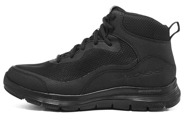 Skechers Flex Advantage 4.0 Cushioned Wear-Resistant Breathable High-Top Casual Shoes Men's All Black
