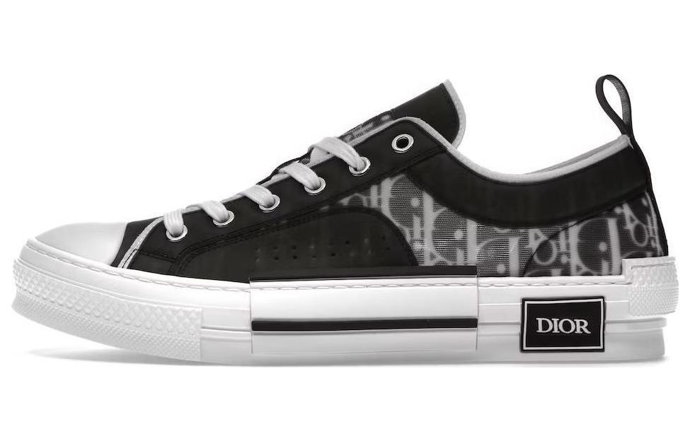 DIOR B23 Low Black White Oblique