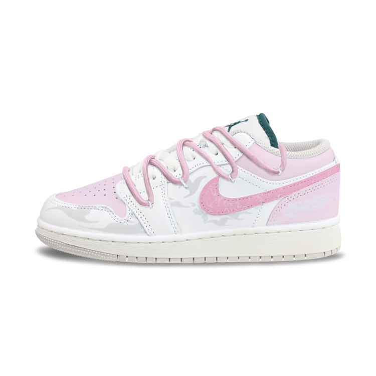 Jordan Air Jordan 1 Abrasion Resistant Low Top Vintage Basketball Shoes Unisex Pink