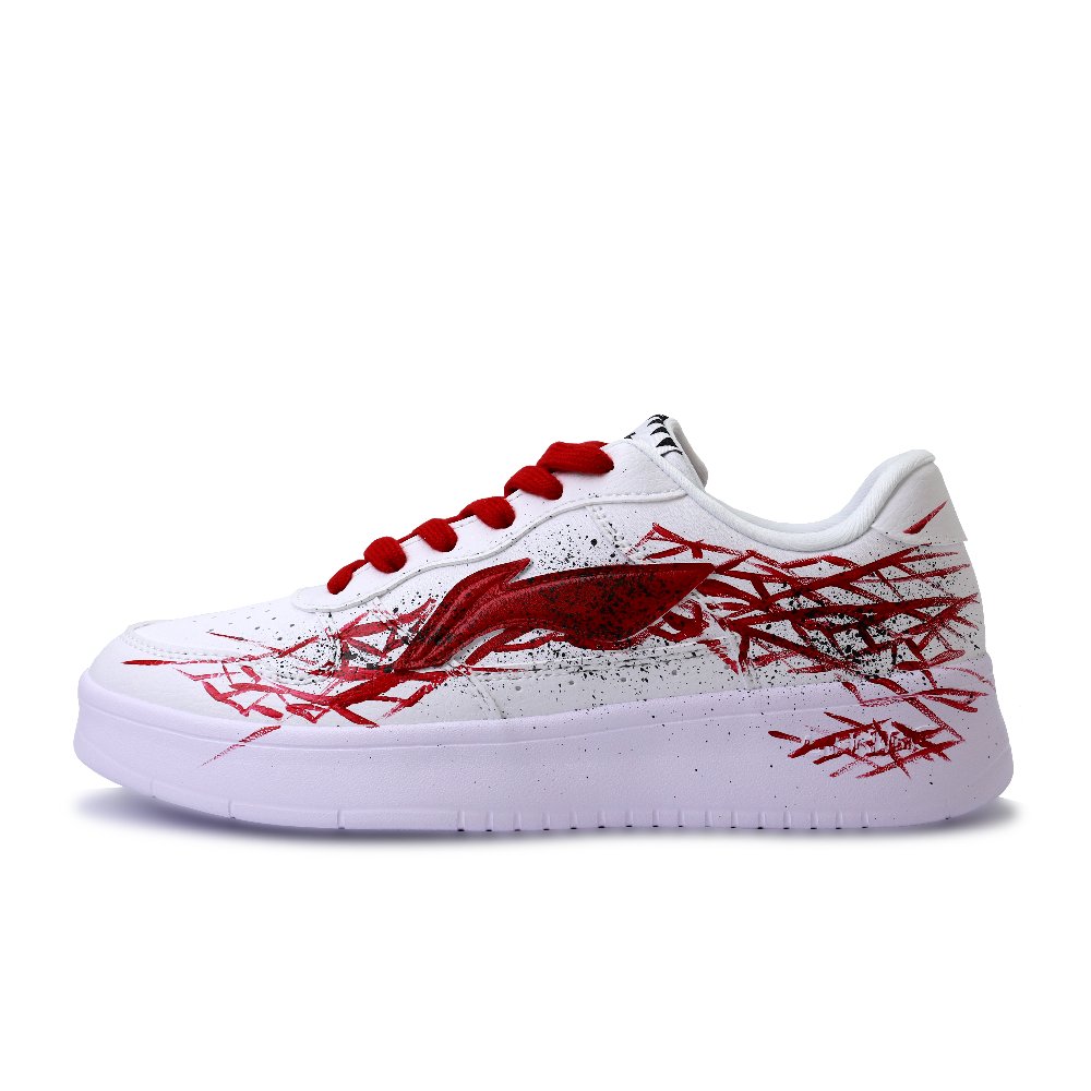 LiNing Pontoon Boats Abrasion Resistant Breathable Low Top Skateboard Shoes Unisex Red