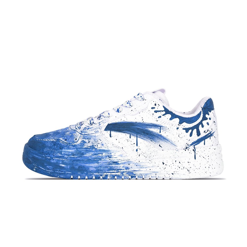 Anta Relaxed Cushioning Abrasion Resistant Breathable Low Top Skateboard Shoes Unisex Blue White