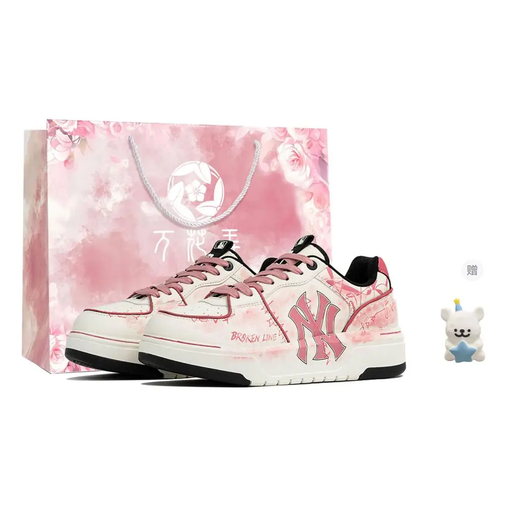 MLB Chunky Liner Kaleidoscope Fold, Shopping Bag Abrasion Resistant Low top Skateboard Shoes Unisex Pink White