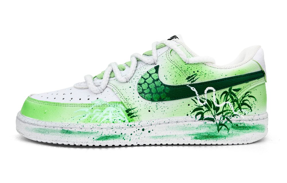 Nike Court Vision 1 Anti-Slip Wear-Resistant Low-Top Skateboard Shoes Unisex Green White