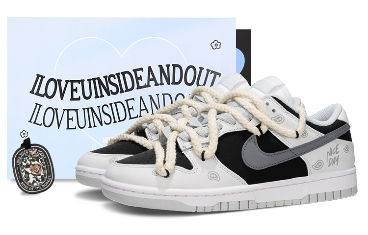 Nike Dunk Low Low-Top Skateboard Shoes Men's Black White