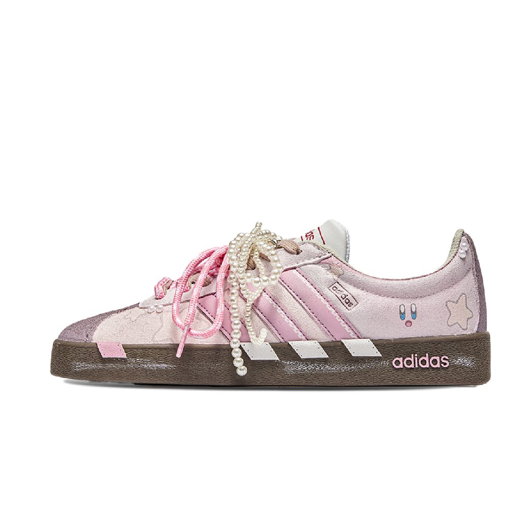 Adidas Neo VL Court 2.0 Da Vinci Custom, Box, Kirby Anti Slip Wear Resistant Low Top Skateboard Shoes Unisex Pink Brown