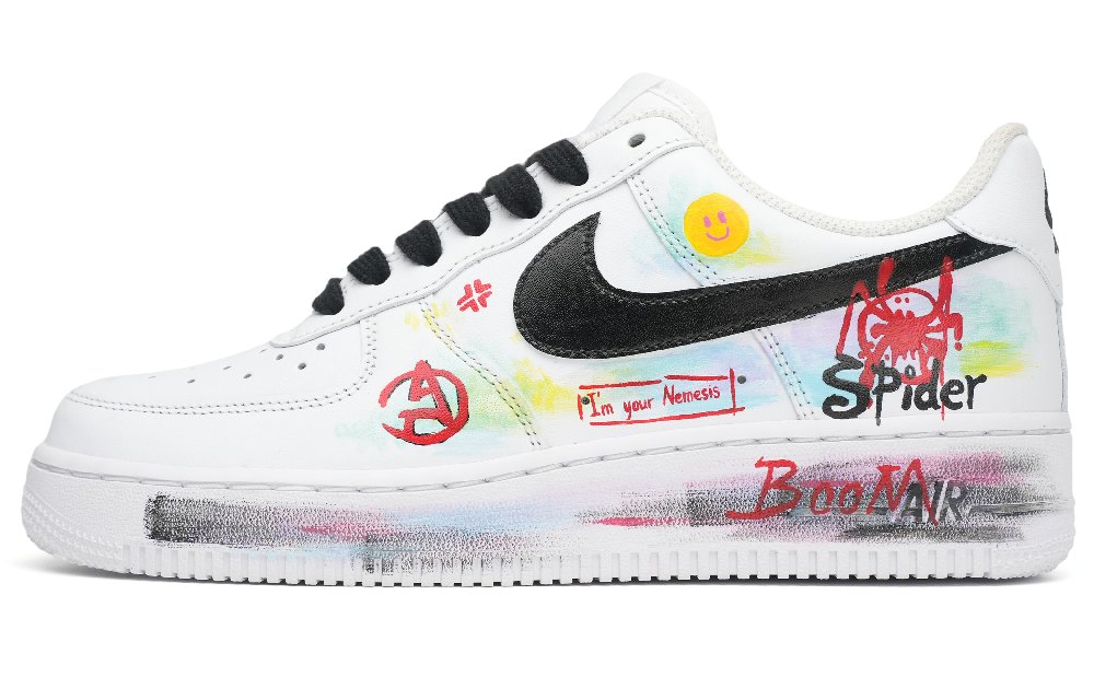 Nike Air Force 1 Low 07 Anti-Slip Wear-Resistant Low-Top Skateboard Shoes Men's White Black