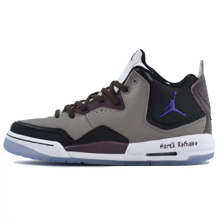 Jordan Courtside 23 Latitude Mocha 4 Anti-Slip Wear-Resistant Mid-Top Vintage Basketball Shoes Men's Black Brown Gray