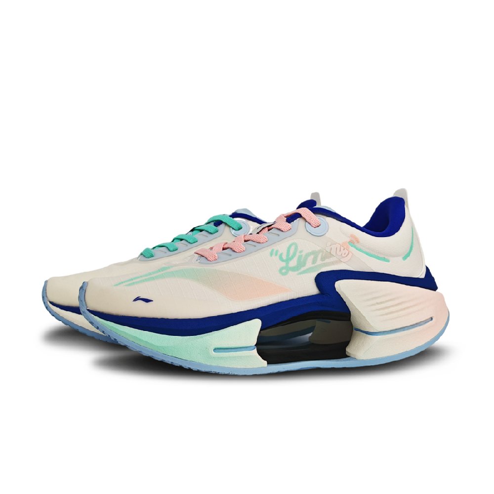 LiNing Shadow 3.0 Cushioned Slip-Resistant Abrasion-Resistant Low-Top Casual Running Shoes Men's Pink Blue Mismatched