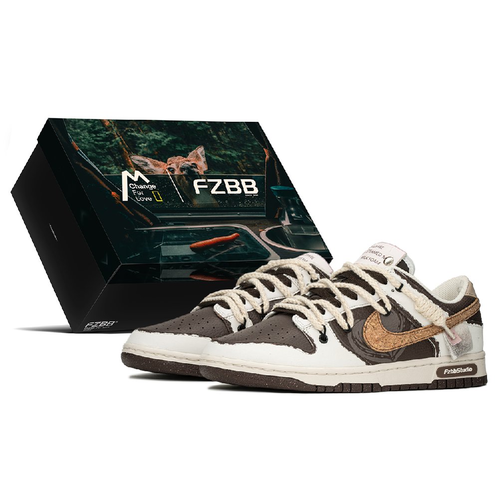 Nike Dunk Impact-Resistant Quick-Drying Wear-Resistant Low-Top Skateboard Shoes Unisex Beige White Brown