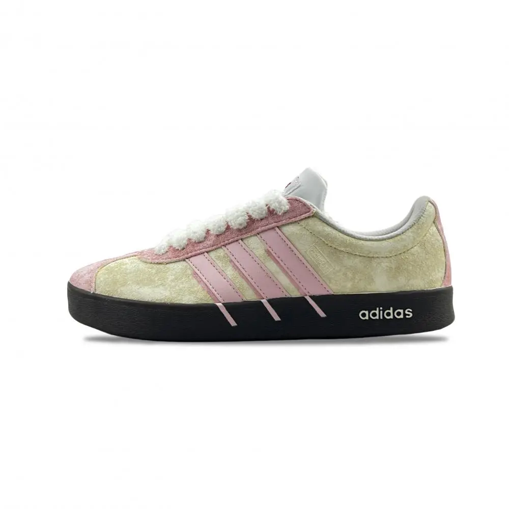Adidas VL COURT 2.0 Urban Chic Style Berry Abrasion Resistant Low top German Army Trainers Unisex Pink Yellow