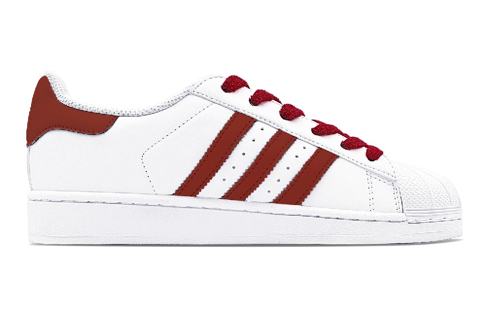 Adidas Originals SUPERSTAR Anti-Slip Wear-Resistant Low-Top Skateboard Shoes Unisex White Red