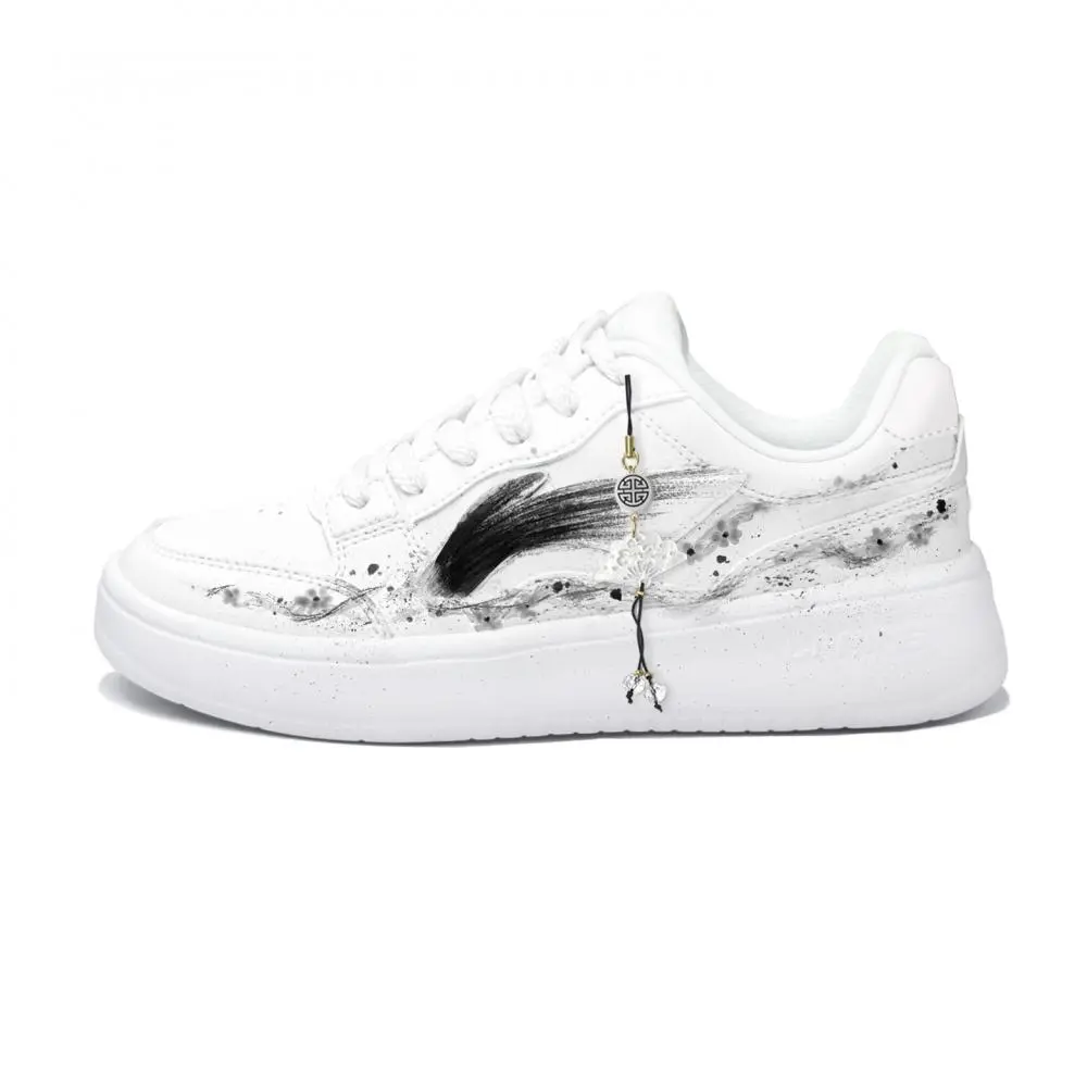 LiNing Acer Truncatum Coverage Abrasion Resistant Height Increasing Low top Skateboard Shoes Men's Black White