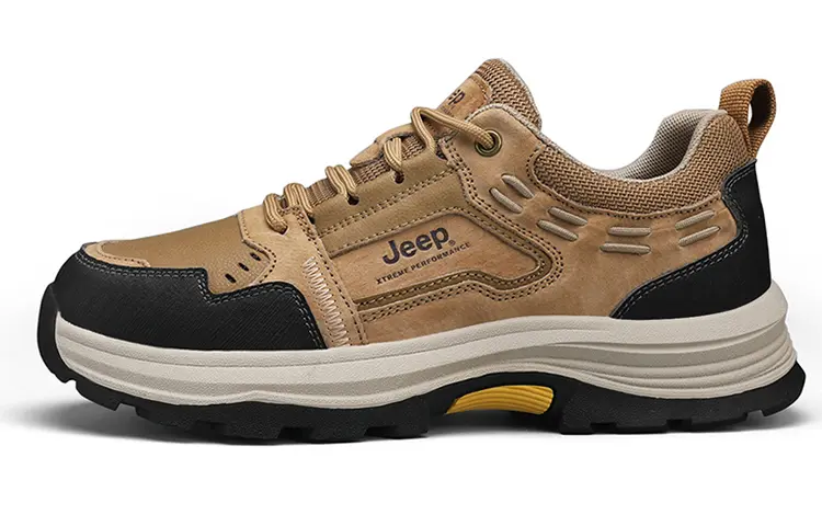 Jeep Abrasion Resistant Low Top Casual Shoes Men's Yellow Brown