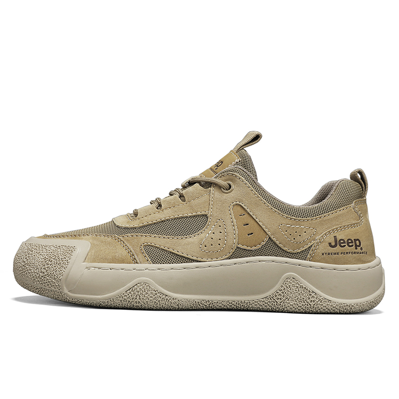 Jeep Wear-resistant And Lightweight Low-Top Casual Shoes Men's Khaki