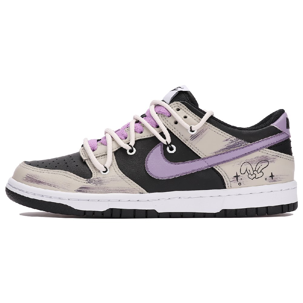 Nike Dunk Skateboard Shoes Women's Low-Top Beige/Black
