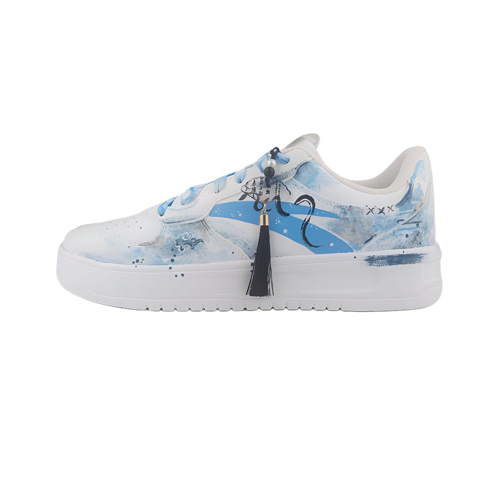 LiNing Pontoon Boats Slip Resistant And Breathable Low top Skateboard Shoes Unisex Sky Blue