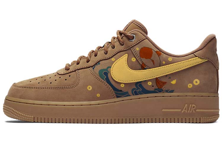 Nike Air Force 1 Skateboard Shoes Unisex Low-Top Brown/Black