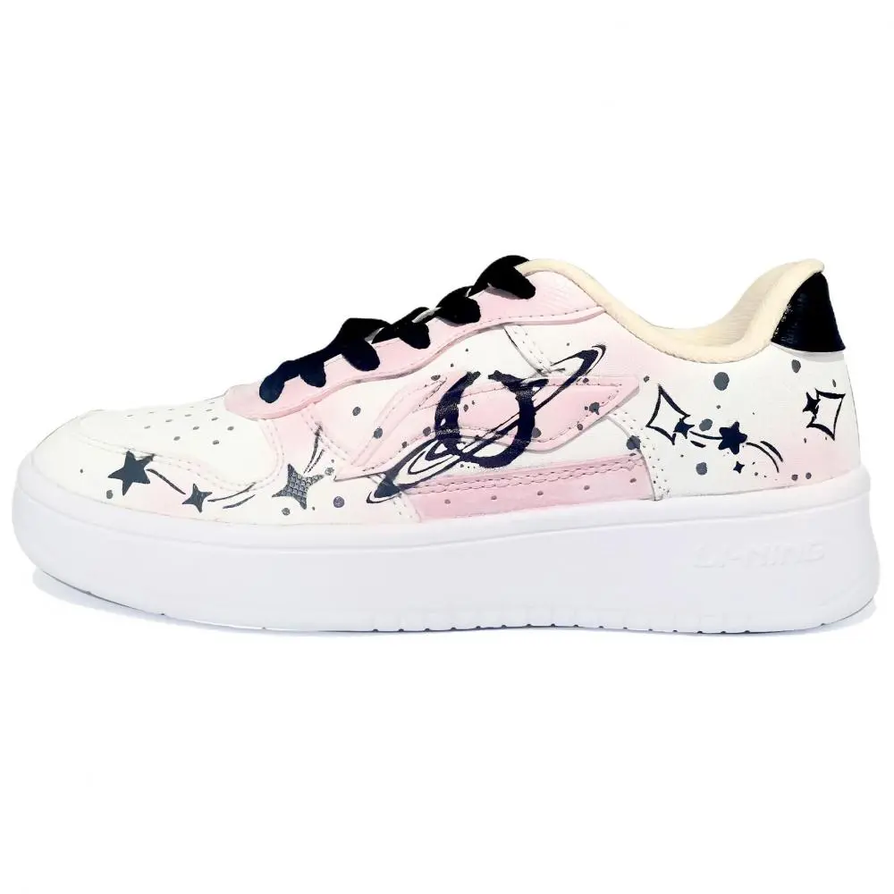 LINING Pontoon Boats Skateboard Shoes Women's Low top Black Pink White