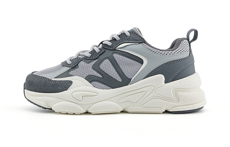 Kappa Anti-Slip Wear-Resistant Low-Top Chunky Sneakers Unisex Gray