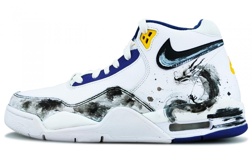 Nike Flight Legacy Vintage Basketball Shoes Men Mid-Top Black/White