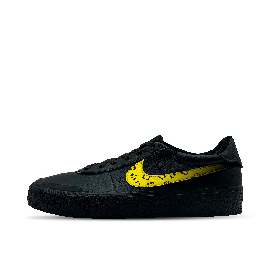 Nike Court Shot Oxygen Seven Slip Resistant Low Top Skateboard Shoes Men's Black Yellow