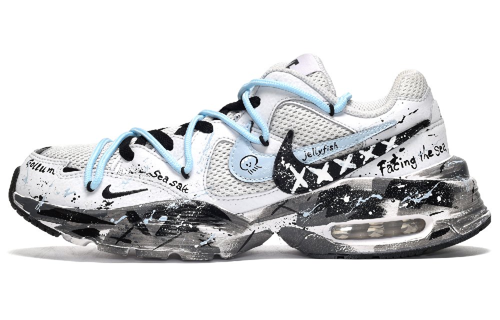 Nike Air Max Fusion Low-Top Running Shoes Women's Black White Blue