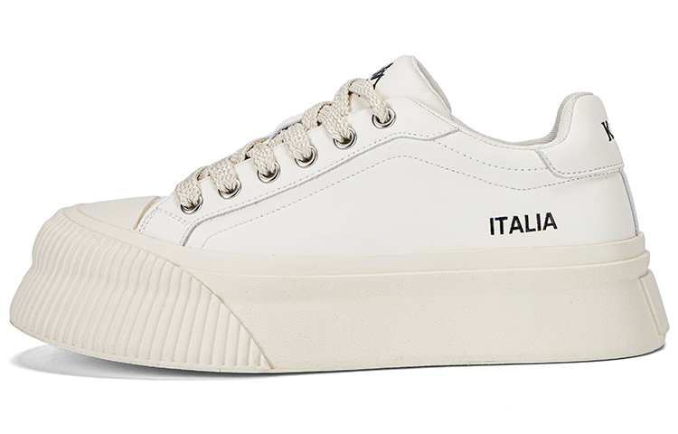 Kappa Anti-Slip Wear-Resistant Low-Top Skateboard Shoes Women's White