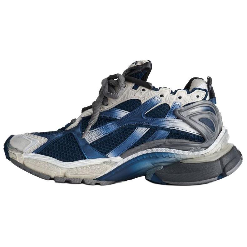 Balenciaga Runner Gradient Distressed Style Low-Top Casual Shoes Men's Blue