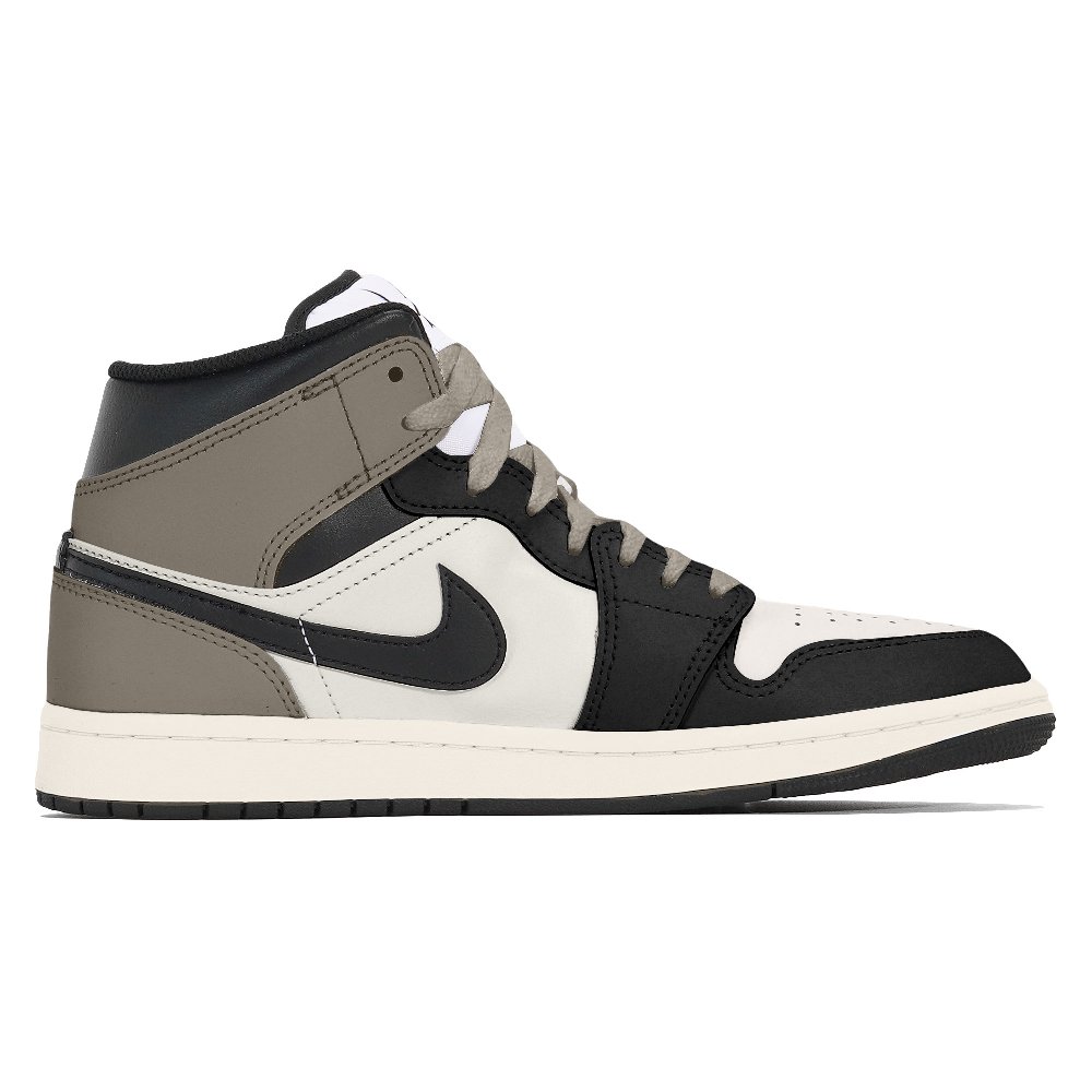 Jordan Air Jordan 1 Abrasion Resistant Slip Resistant Mid Top Vintage Basketball Shoes Men's Black Brown