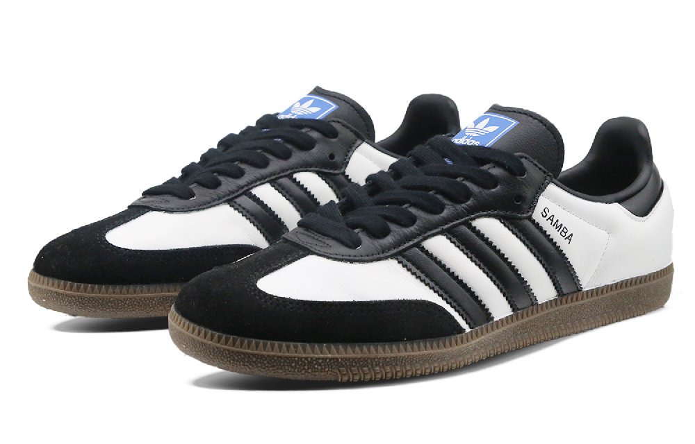 Adidas Originals SAMBA OG Panda Anti-Slip And Wear-Resistant Breathable Low-Top Skateboard Shoes Unisex Black White